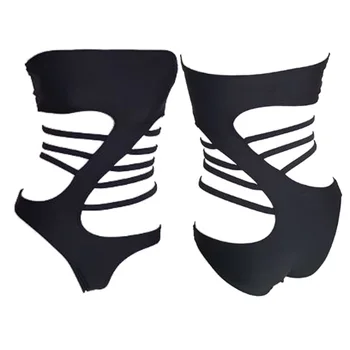 

Bikini Halter Summer two piece Hollow Out Swimwear Women Set Push-up Swimsuit 2018 Padded Bra With Thong