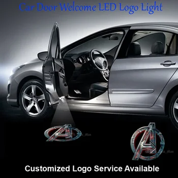 

2x Car Door Welcome Laser Projector 3D Marvel The Avengers Logo Ghost Shadow Puddle LED Wired Light #C1425