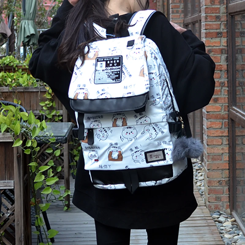 Женская Студенческая модная школьная сумка, водонепроницаемый нейлоновый MS USB рюкзак для ноутбука, женский рюкзак для путешествий, коврик для школы