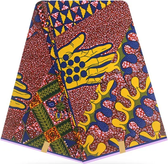 6 ярдов хлопок Африка воск печать ткань, батик Анкара ткань для Пэчворк африканская настоящая восковая печать Африканская Хлопковая ткань B2-V45