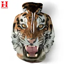 2017 Headbook Men/Women Hoodies Hooded College Jacket 3d Print Tiger Men Sweatshirt Long Sleeve Cap Hoodies lovely Tracksuit Hoo