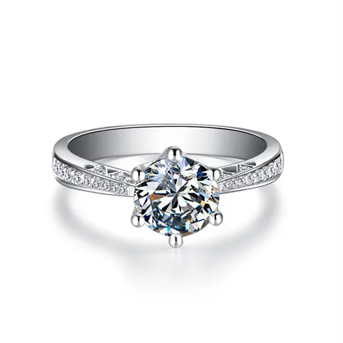 ZOCAI Love Is Destiny 0,42 CT сертифицированное D-E/SI бриллиантовое обручальное женское кольцо из белого золота 18 К(Au750) W00105 - Цвет камня: 0.3ct D-E  VS