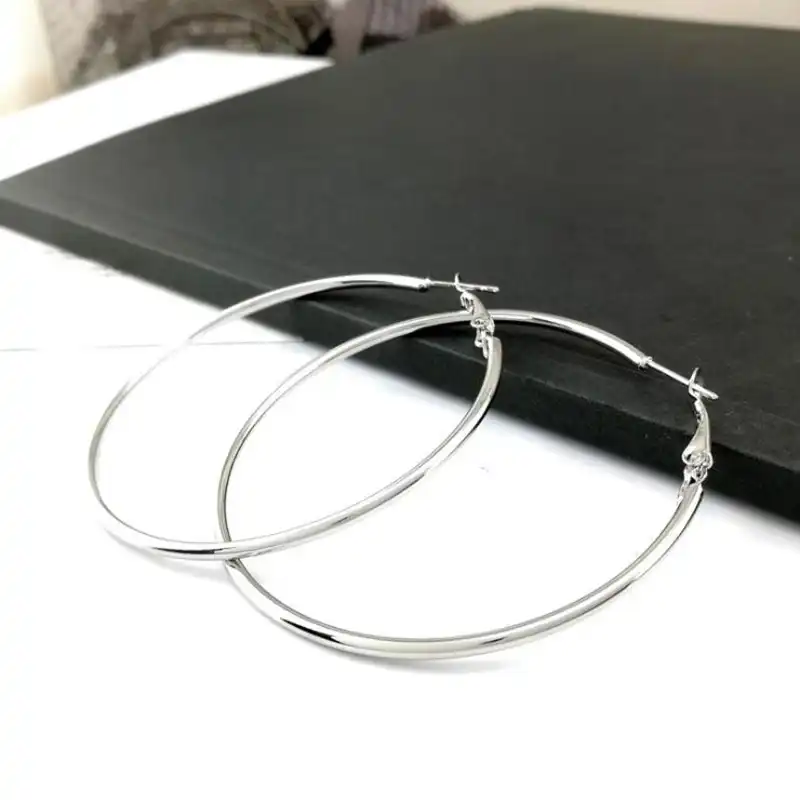 Горячая Распродажа серьги-кольца 40 мм 60 мм 70 мм большие гладкие серьги-кольца петли серьги для женщин ювелирные изделия Oorbellen
