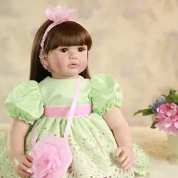 60 см силиконовая кукла reborn baby girl игрушка как настоящее 24 дюймов мягкое тело новорожденный младенец кукла Bebes reborn girls bonecas подарок на день