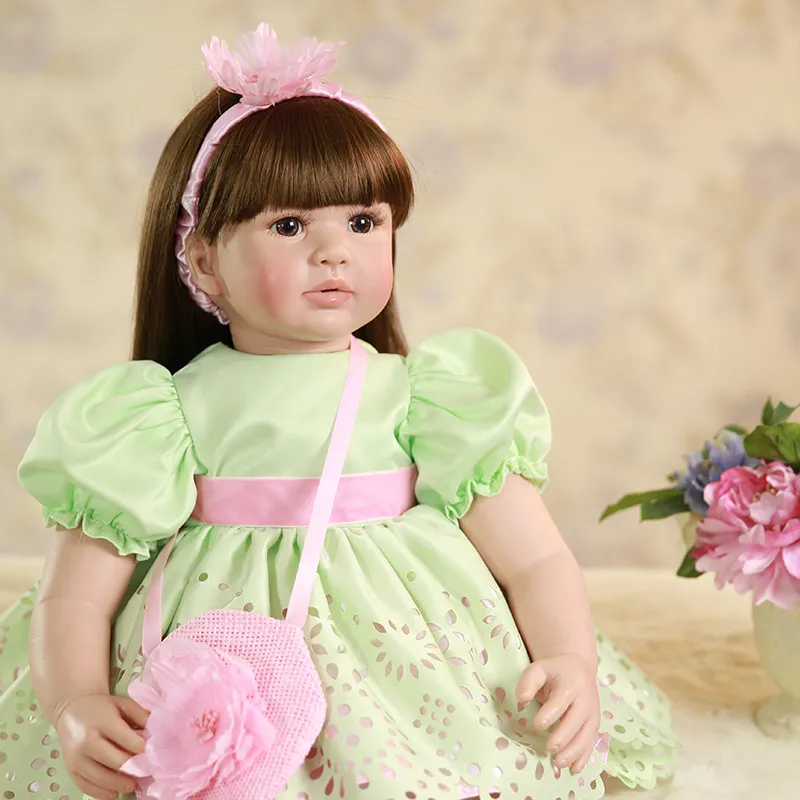 

60cm Silicone reborn baby girl doll toy like real 24inch soft body newborn babies doll Bebes reborn girls bonecas birthday gift