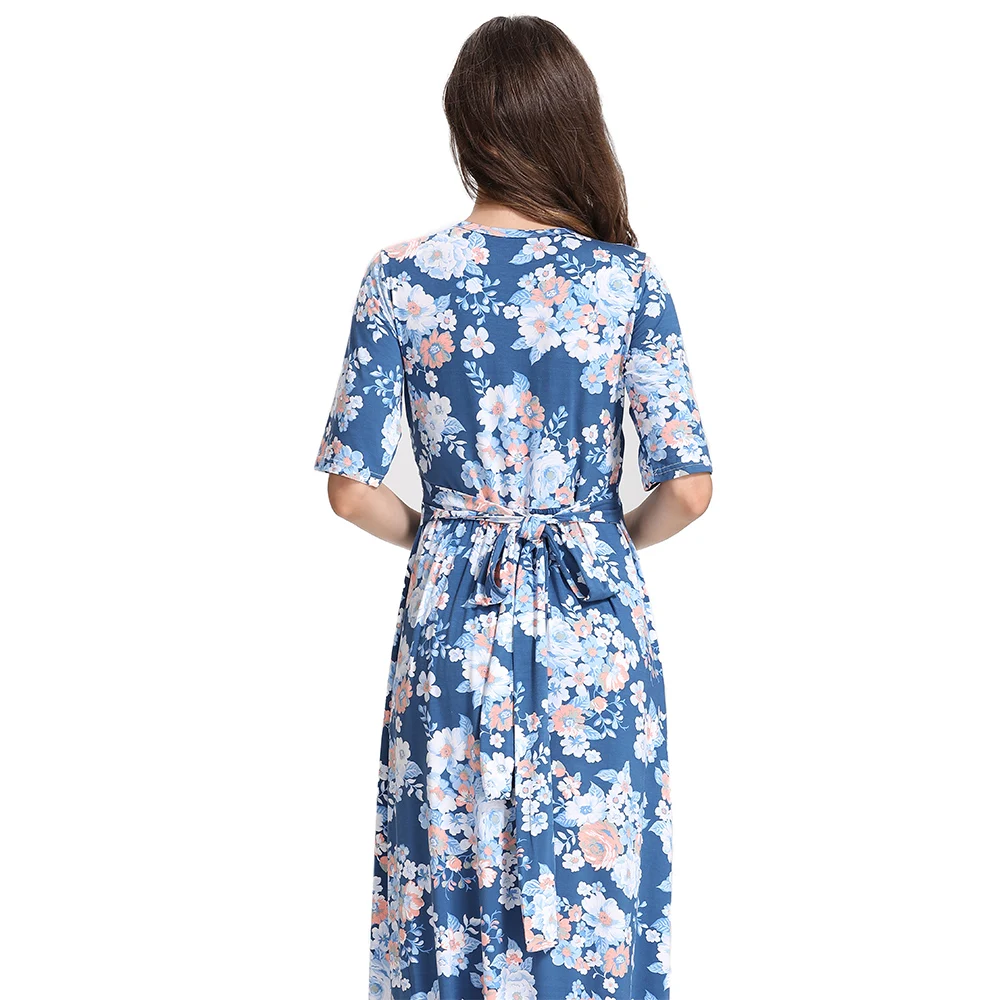 Maternity Clothing Nursing Dress Party Floral Dress Pregnancy Long Breastfeeding Dresses for Pregnant Women