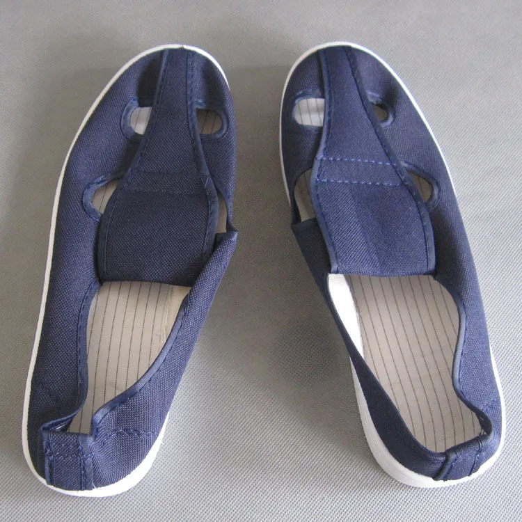 Manufacturers Provide Workshop PVC Bottom Breathable Sneakers Work Anti-static Shoes Antistatic Canvas Four Eye Shoes Dust-Free