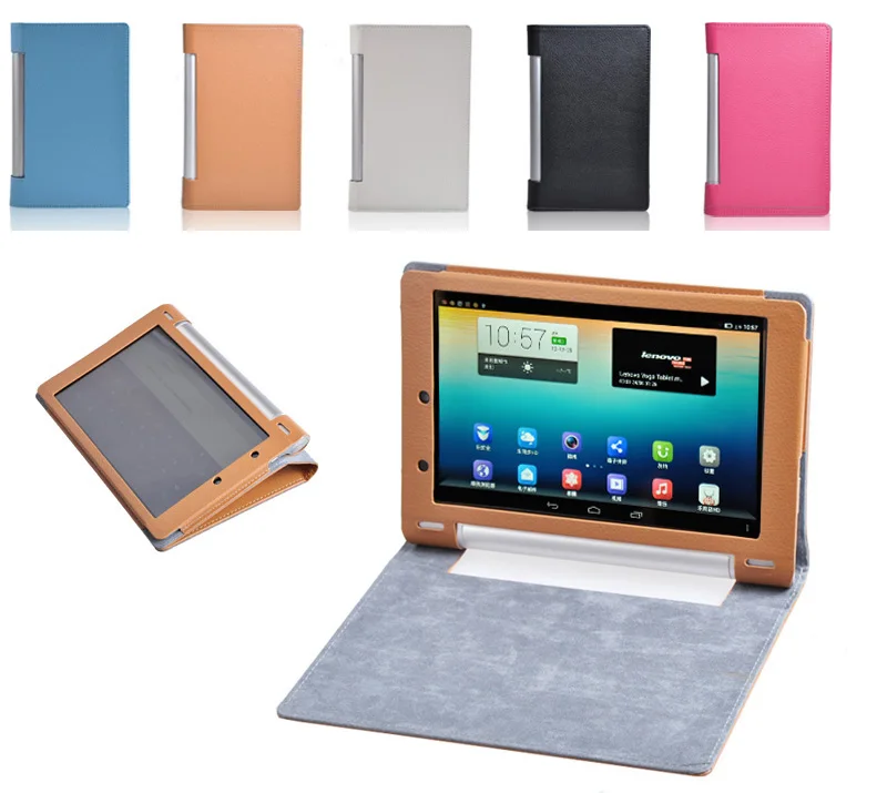 

Ultra Slim Litchi Flip Stand PU Leather Protector Skin Cover Funda Case For Lenovo Yoga B6000 B6000-H B6000-F 60043 60044 8 inch