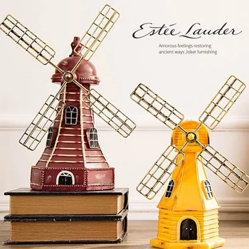 

Vintage Dutch Windmill Building Miniature Resin Craft Retro Antique Dutch Windmill Model Ornaments Home Decoration Creative Gift