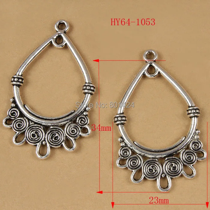 free shipping 30pcs 64 1053 antiqued silver plated alloy 5hole earring