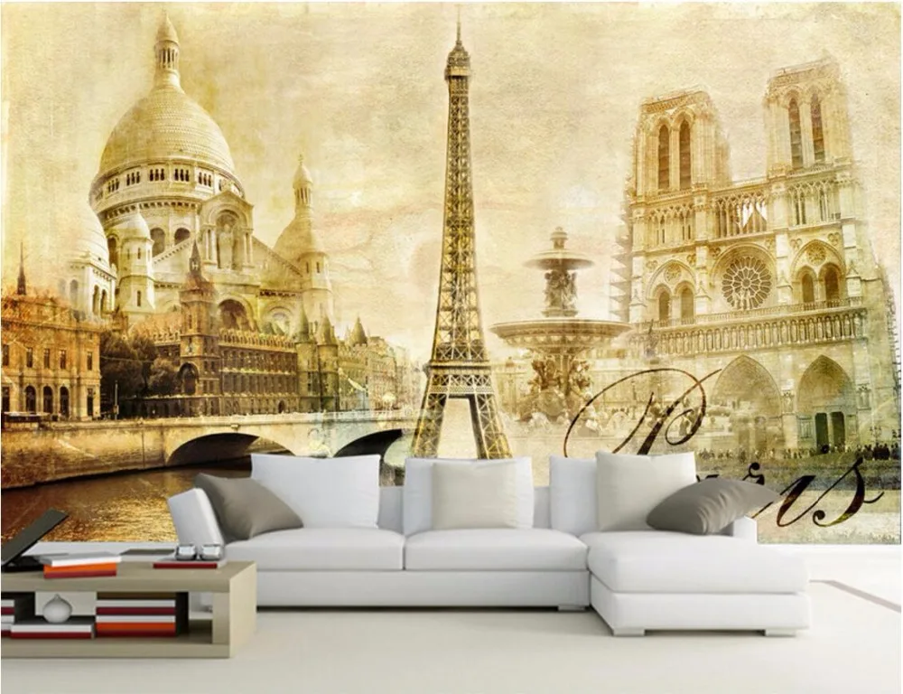 Us 1421 49 Di Scontowdbh Personalizzato Mural 3d Carta Da Parati Europeo Parigi Torre Eiffel Decorazione Della Casa Della Pittura 3d Murales Carta