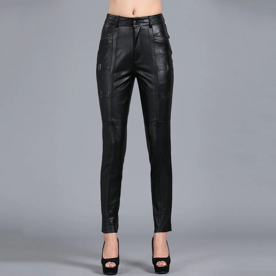 Butt-lifting Sheepskin Women's Genuine Leather Pants Slim Pencil Pants Butt-lifting Sheepskin Women's Genuine Leather Pants Slim Pencil Pants