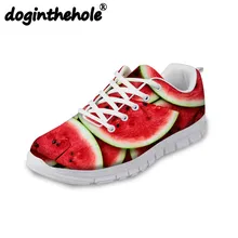 Doginthehole спортивная обувь для женщин Прогулочные кроссовки арбуз фруктовый принт летние уличные кроссовки для женщин девочек бег