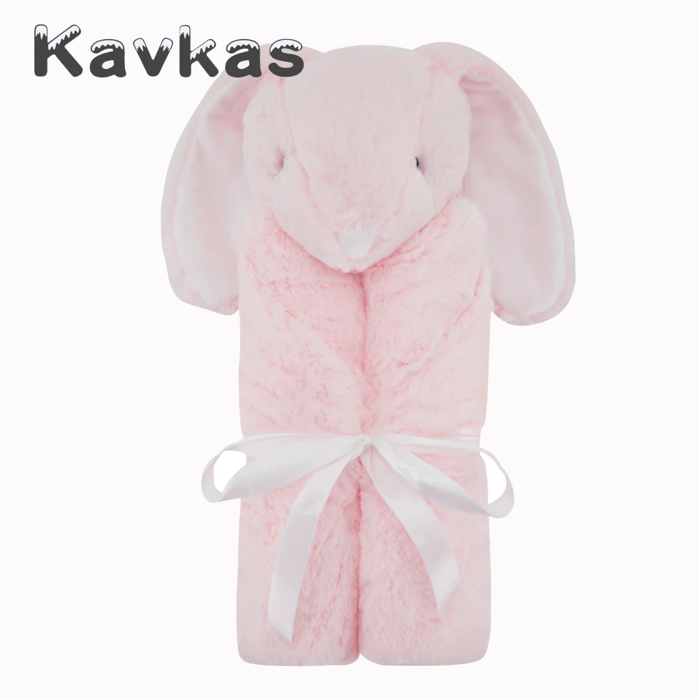 Kavkas детские одеяла 76*76 см для новорожденных милый кролик мягкий теплый Colar пеленать детское банное полотенце для малышей Постельные принадлежности Одеяла - Цвет: PS8047