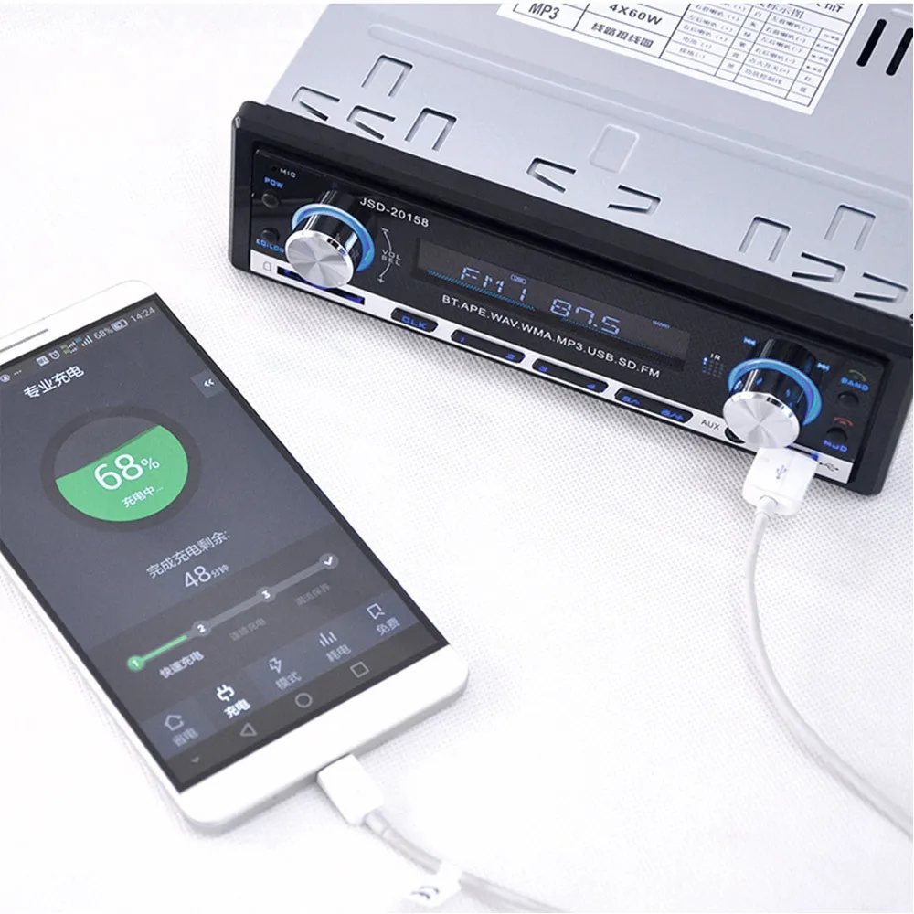 Latest Bluetooth Car MP3 Player 1 Din Stereo Audio In-Dash FM Aux Input Receiver SD USB MP3 Radio Player