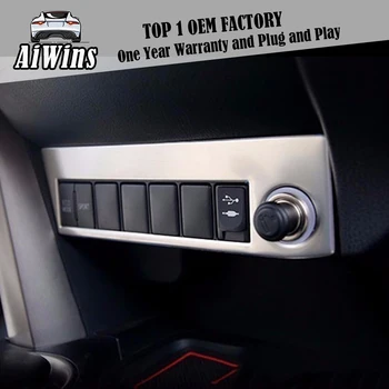 

Cigarette lighter trim bright frame mirror adjustment button cover trim sequins Car-styling for Toyota RAV4 2014 2015 2016 trim