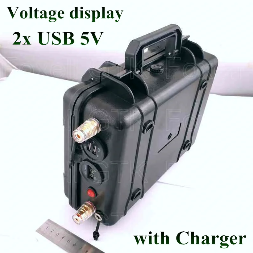 Lithium 12v 100ah lithium battery pack for Golf Cart RV Marine UPS Portable Backup Power Solar Power suitcase free shipping (3)