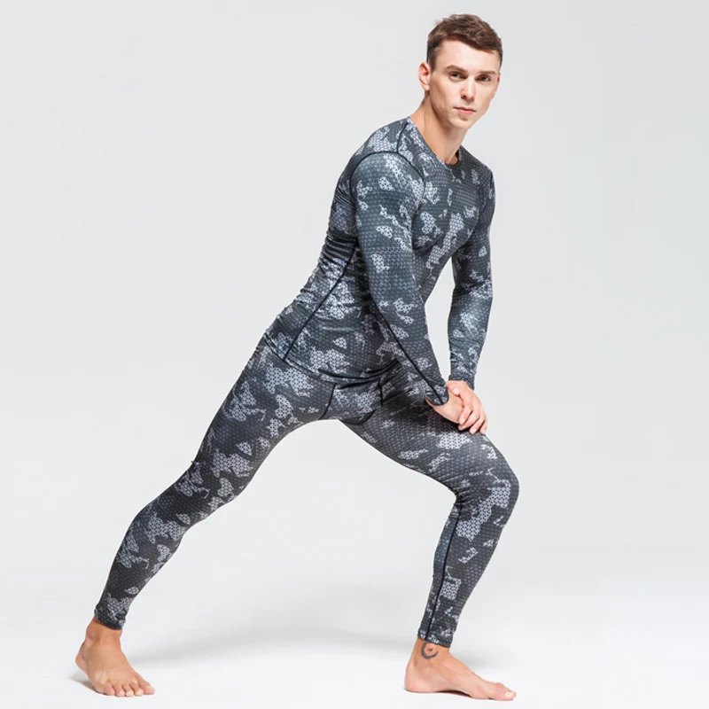

sportswear for men running clothing Cycling tracksuit muscle shirt rashgard kit compression MMA Clothing tights gym t shirt