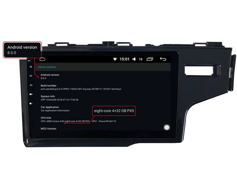 

OTOJETA DSP stereo carplay android 8.1.2 car radio for honda jazz fit 2014 right wheel Gps Ips screen video player tape recorder