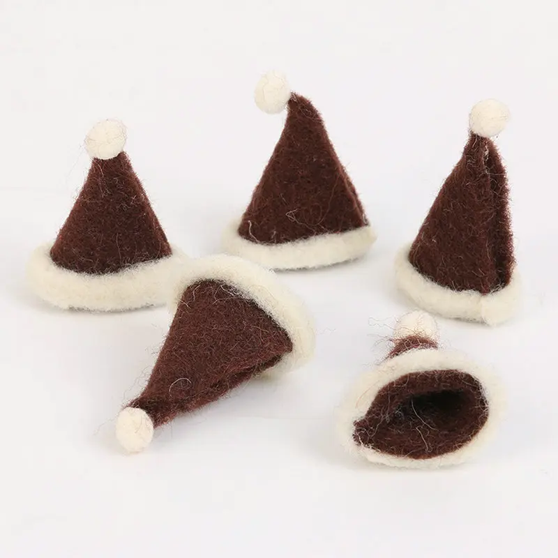 Christmas hat wool felt stamp handmade DIY handicrafts accessories Christmas and wedding party DIY ornaments (2)
