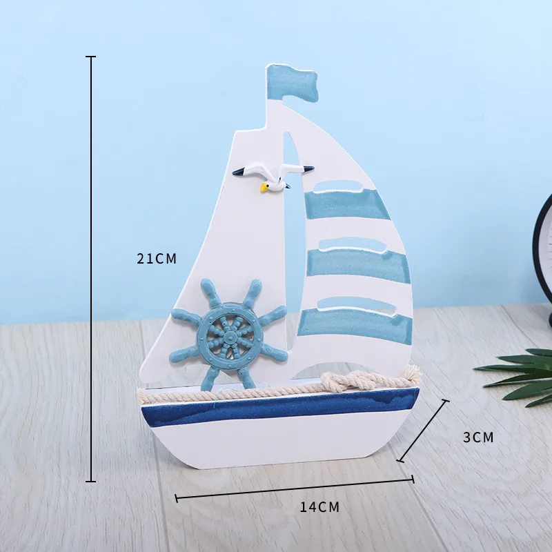 Mediterranean sailing ornaments smooth sailing boat solid marine ship model wedding gifts wood products home decor wall hangings