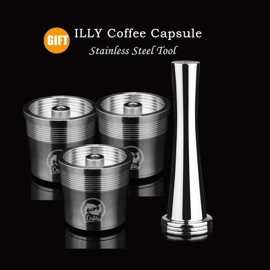  Refillable Metal Filter For illy Coffee Machine Cafe Capsules Cup Metal Stainless Steel Reusable Co