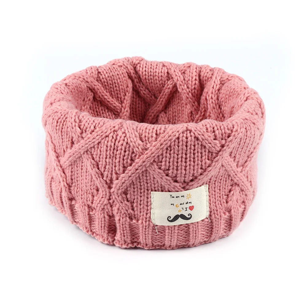 

Winter New Baby Neck Warmer Ring Soft Cotton Scarf Children Girls Boys Knitted Wool O-Scarves Solid Color Kids Warm Snood