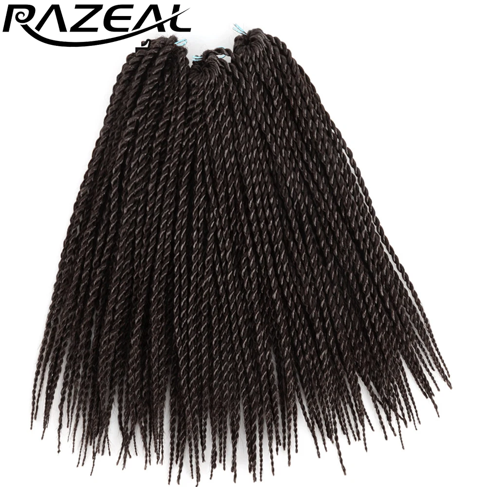 Razeal 85 г/упак. 5 упаковок/партия, синтетические волосы, Сенегальские накрученные волосы, Омбре, плетение, наращивание волос, вязанные крючком косы 14 Дюймов, 30 прядей/упаковка