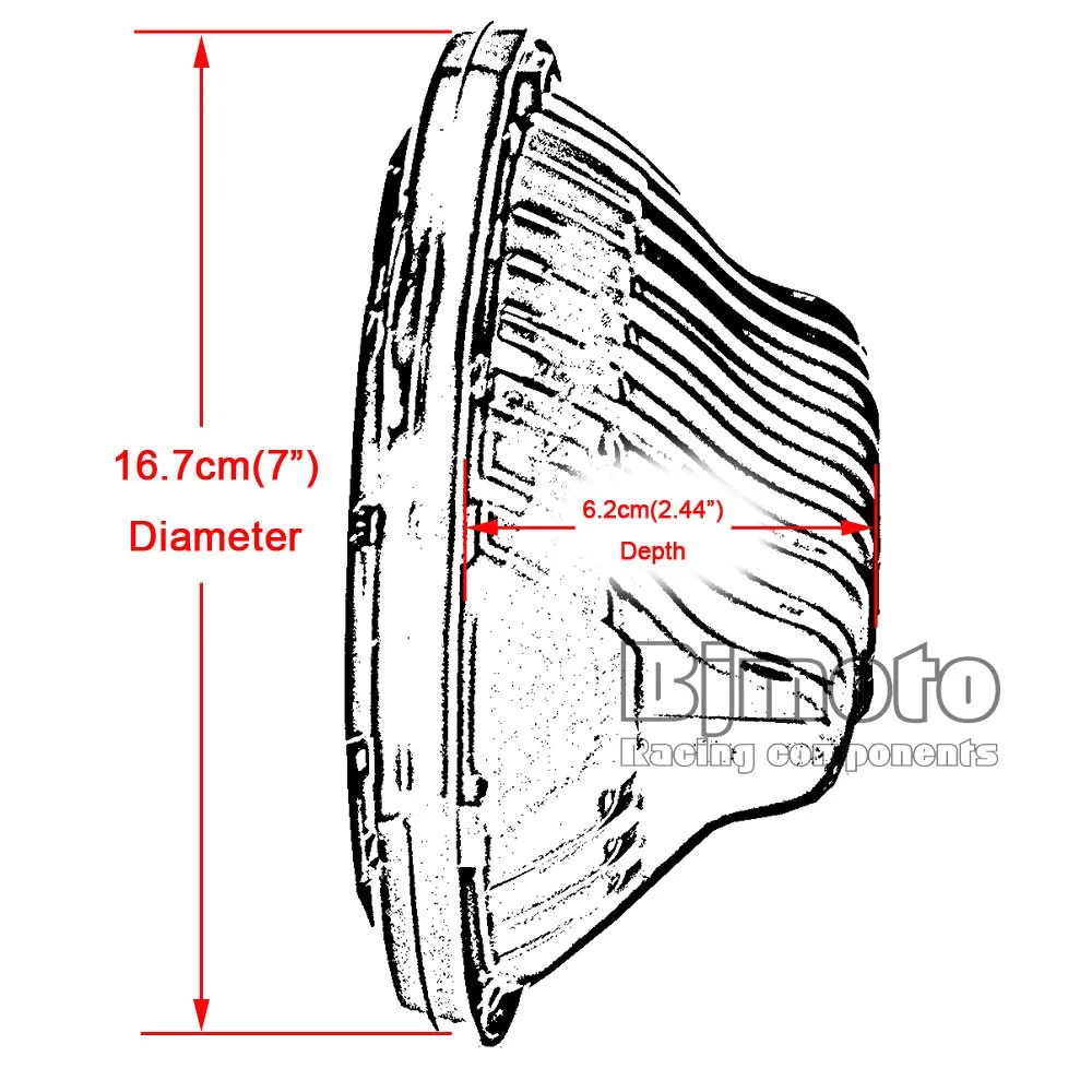 BJMOTO " проектор круглый 75 Вт 7500LM Hi/ближнего света мотоцикл светодиодный фары лампы DRL для Harley