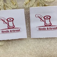 "Иглы и нитки" индивидуальные этикетки одежды, этикетки для одежды, основной ярлык пользовательский дизайн/логотип тканые этикетки и ярлыки