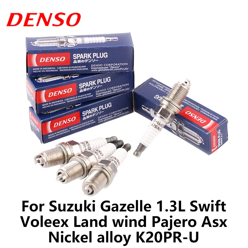 

DENSO Car Spark Plug For Suzuki Gazelle 1.3L Swift 1.3L Voleex 1.5L Land wind 2.0L Pajero Asx Nickel alloy K20PR-U