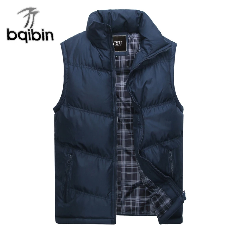 Offerte 2019 Nuovo di Marca del Mens Giacca Senza Maniche Della Maglia di Modo di Inverno Casual Cappotti di Cotone Imbottito di Sesso Maschile Gli Uomini Della Maglia degli Uomini Addensare gilet 3XL
