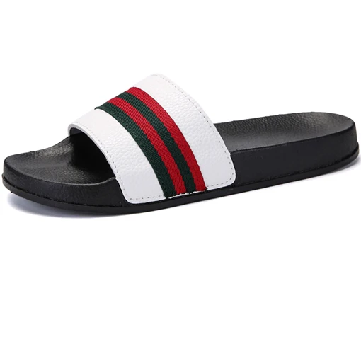 White Women Slippers Для женщин; комнатные тапочки; кожа; бренд; модные летние туфли на плоской подошве мягкие женские резиновые сапоги с Обувь, сандалии Для женщин на открытом воздухе пляжная обувь, шлепанцы, женская обувь - Цвет: White Women Slippers