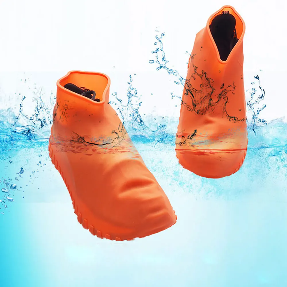 

Silicone Rain Boot Snowing Boot Protector 1pair Anti-Slip Waterproof Shoe Covers Reusable Unisex High-Top Elastic Overshoes Case