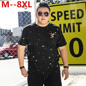 

10XL 8XL 6XL 5XL 2018 Brand Men's embroidery Tshirt Cotton Short Sleeve T Shirt Spring Summer Casual Men's O neck Loose T-Shirts