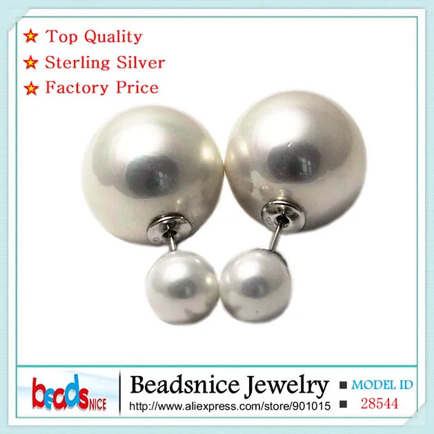 Beadsnice ID28544 hot sale real 925 silver double faced font b earrings b font for women