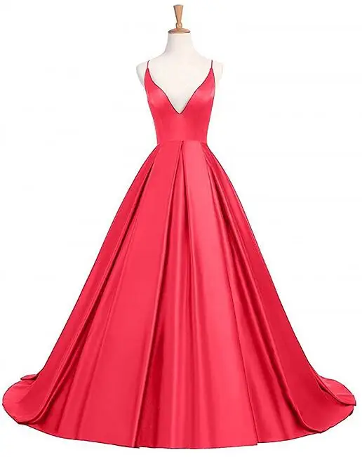 " простой королевский синий платья выпускного вечера Атлас спагетти Бургундия вечерние платья крест назад сексуальное вечернее платье vestido de fiesta " - Цвет: hot pink 2