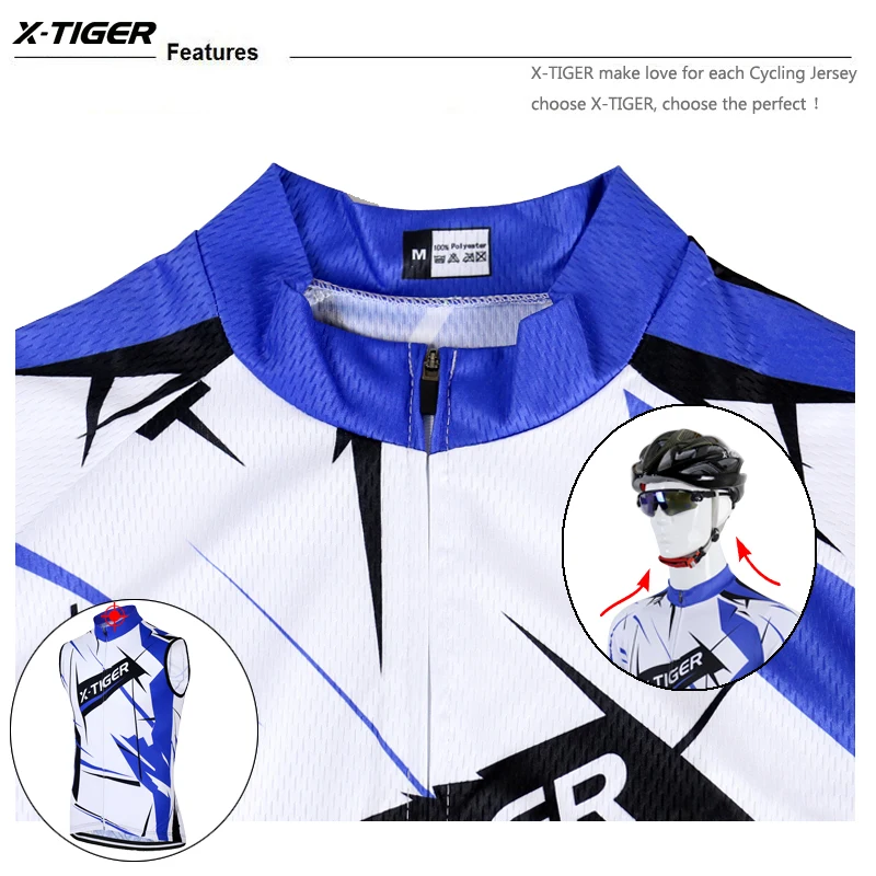 X-Tiger Pro без рукавов Велоспорт Джерси Набор для велоспорта Униформа дышащий MTB велосипед Велоспорт одежда костюм