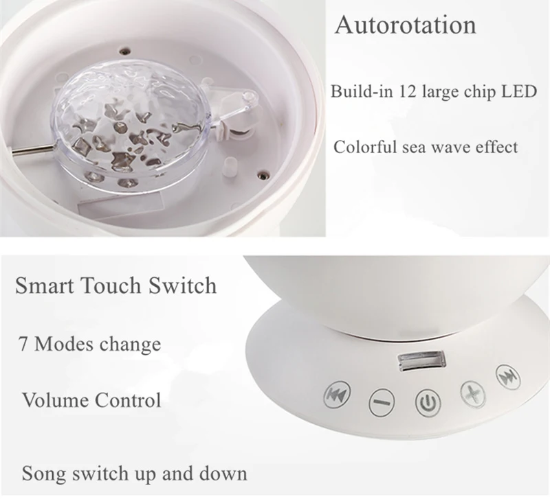 The Latest Upgraded Ocean Wave Night Lights USB LED Rotating Starry Sky Aurora Colorful Projector Lamp With Remote Music Speaker (12)