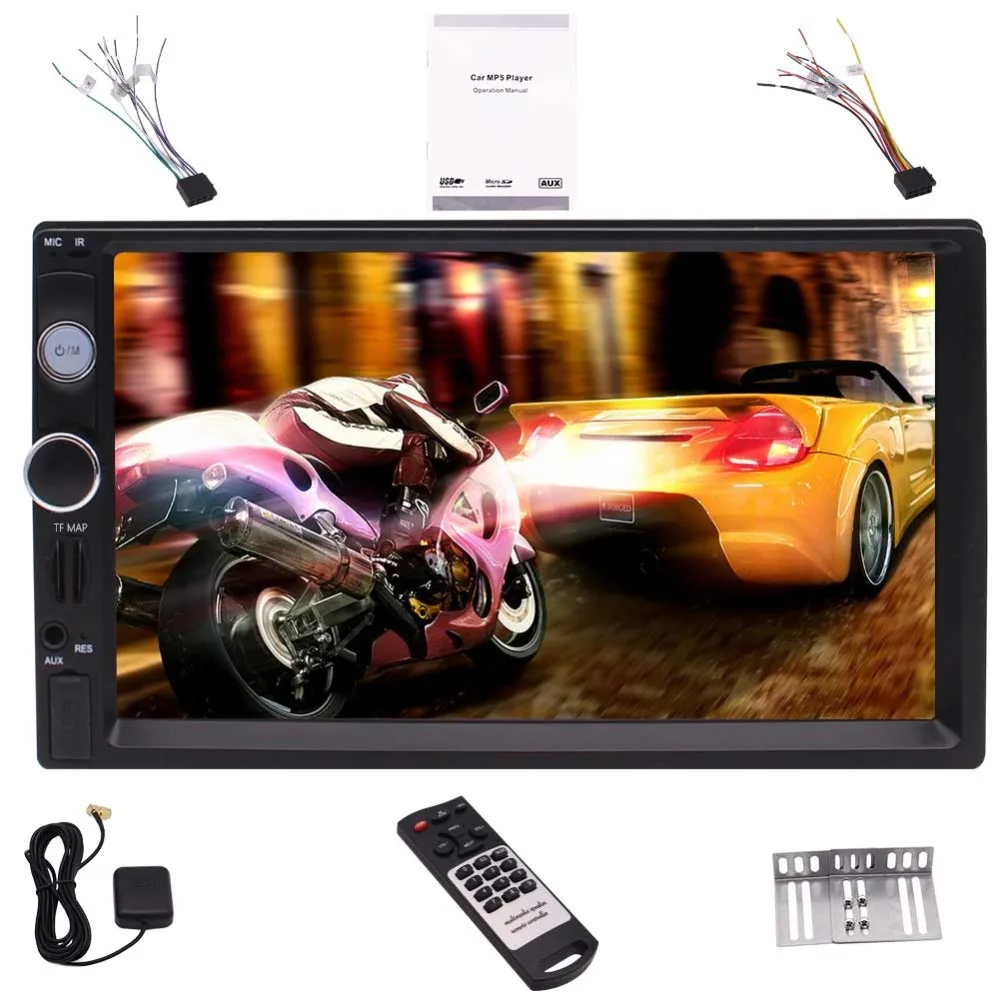 

2 Din Car Multimedia 7" HD Capatictive Touch Screen Car Stereo MP5 MP3 Player,GPS Navigation/Bluetooth/Mirror link/Rear Camera