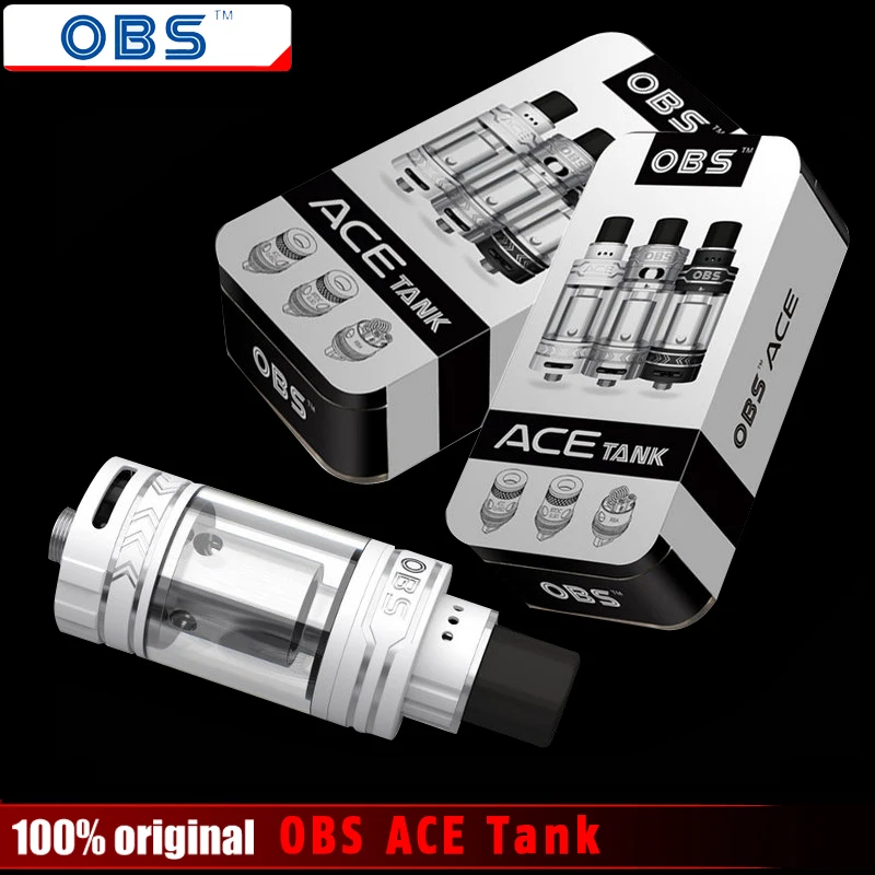 

Original OBS ACE Tank 4.5ml with Ceramic 0.45 Coil 0.3 ohm Coil No RBA Coil OBS ACE Atomizer for 510 Thread Battery