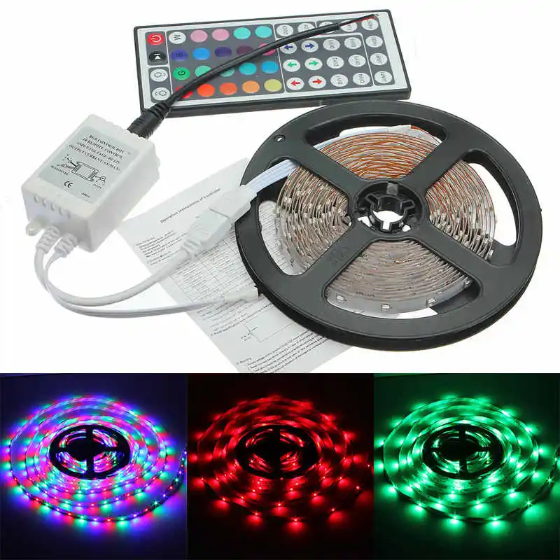Новинка 5 м 3528 RGB 300 SMD гибкая СВЕТОДИОДНАЯ ленсветильник 44 кнопки дистанционный