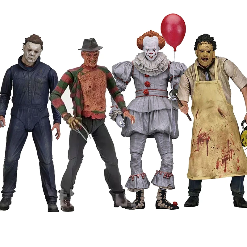 NECA 3D Friday 13th Jason Leatherface бензопила Чаки Майкл Майерс Фредди Крюгер это Pennywise Джокер фигурка игрушка кукла