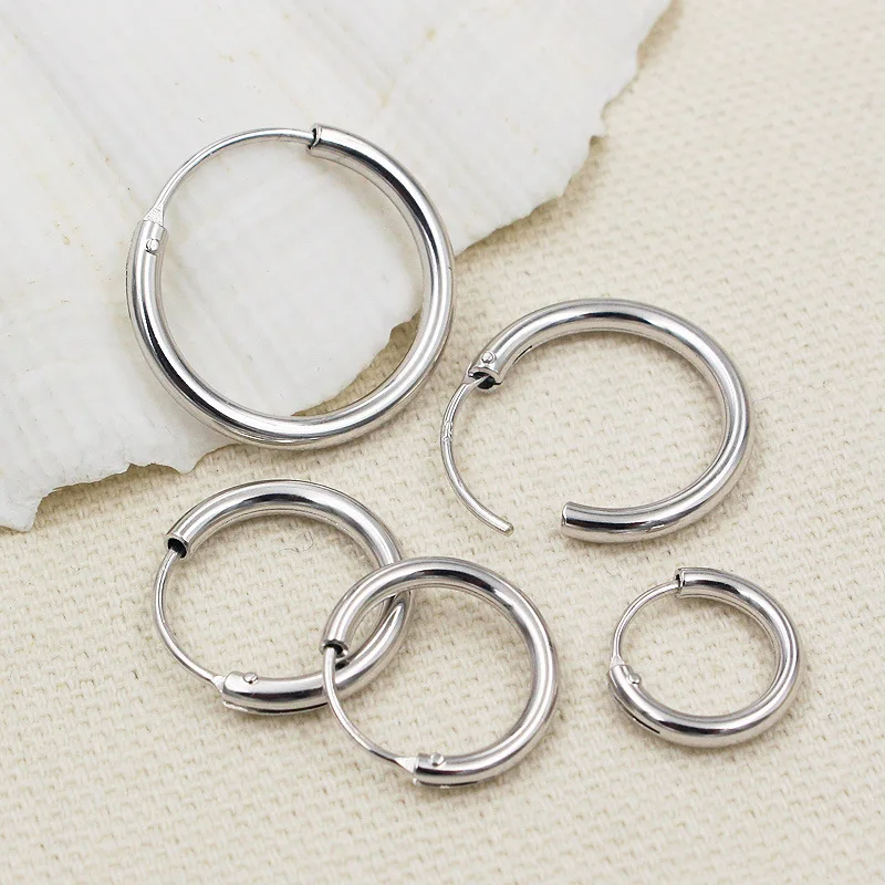 

Earrings Silver 925 Simple Circle Statement Geometric Hoop Earrings For Men And Women Personalized Hip Pop Punk Jewelry
