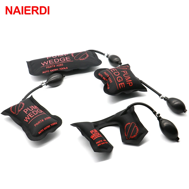 

4PCS Black NAIERDI Pump Wedge Locksmith Tools Full Size Auto Air Wedge Airbag Lock Pick Set Open Car Door Lock Hardware Tool