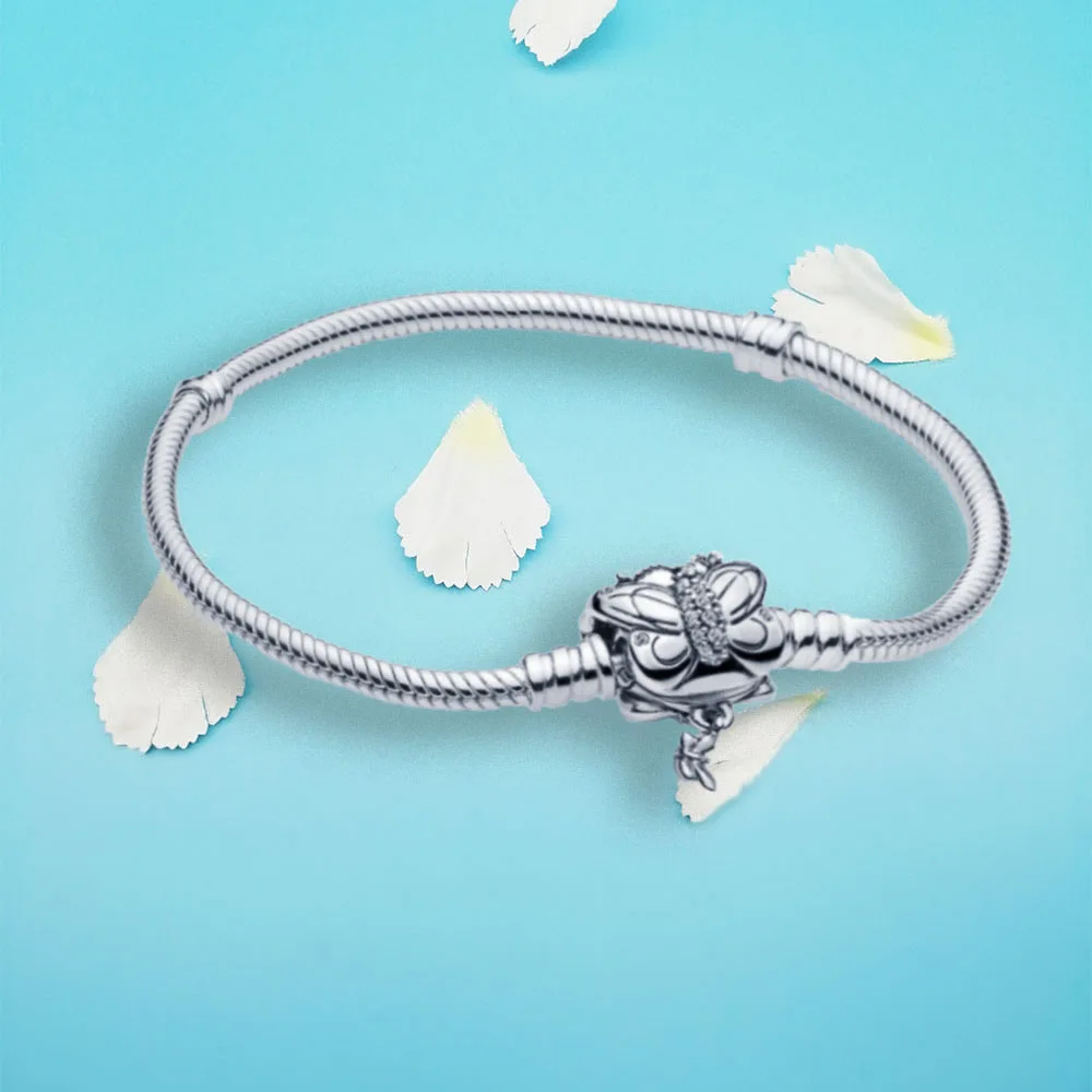

brand name really 925 Sterling Silver monents silver bvracelet,wild flower meadow clasp For Women jelwelry or DIY gift