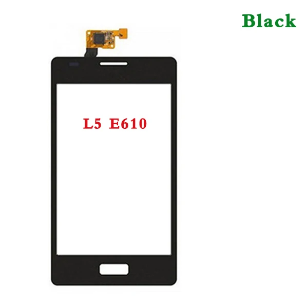 10 шт./партия Высокое качество 4," для LG Optimus L5 E610 E612 и Dual E615 сенсорный экран дигитайзер сенсор внешняя стеклянная панель объектива - Цвет: E610 Black