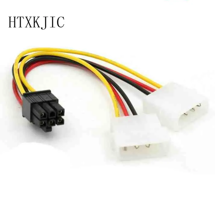 Адаптер питания PCI-E Y IDE с двумя 4-контактными разъемами папа-6 штырьков для