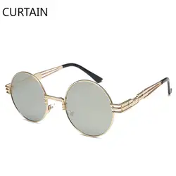 Унисекс Винтаж стимпанк очки Для женщин Для мужчин поляризационные Металл Готический Steam Punk Солнцезащитные очки женские Круглый Круг очки