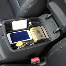 Car Armrest Box Central Secondary Storage Tray Glove Box Organizer Phone Holder Container For Kia Sportage QL 2016 2017